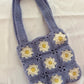 Mini Purple Daisy Crochet Bag