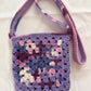 Monochrome Purple Crochet Crossbody Bag