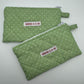 Mini Green & White Polka Dot Quilted Zipper Pouch