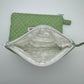 Mini Green & White Polka Dot Quilted Zipper Pouch