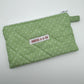Mini Green & White Polka Dot Quilted Zipper Pouch