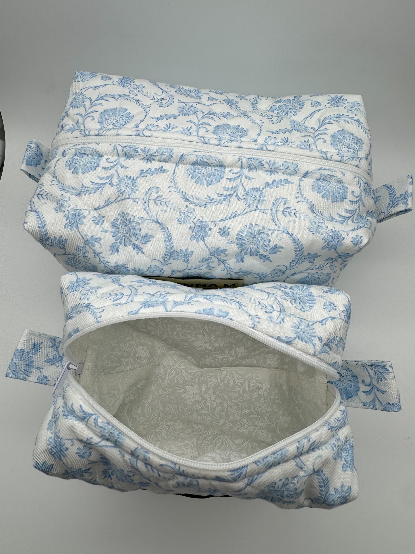 Vintage Blue Quilted Pouch