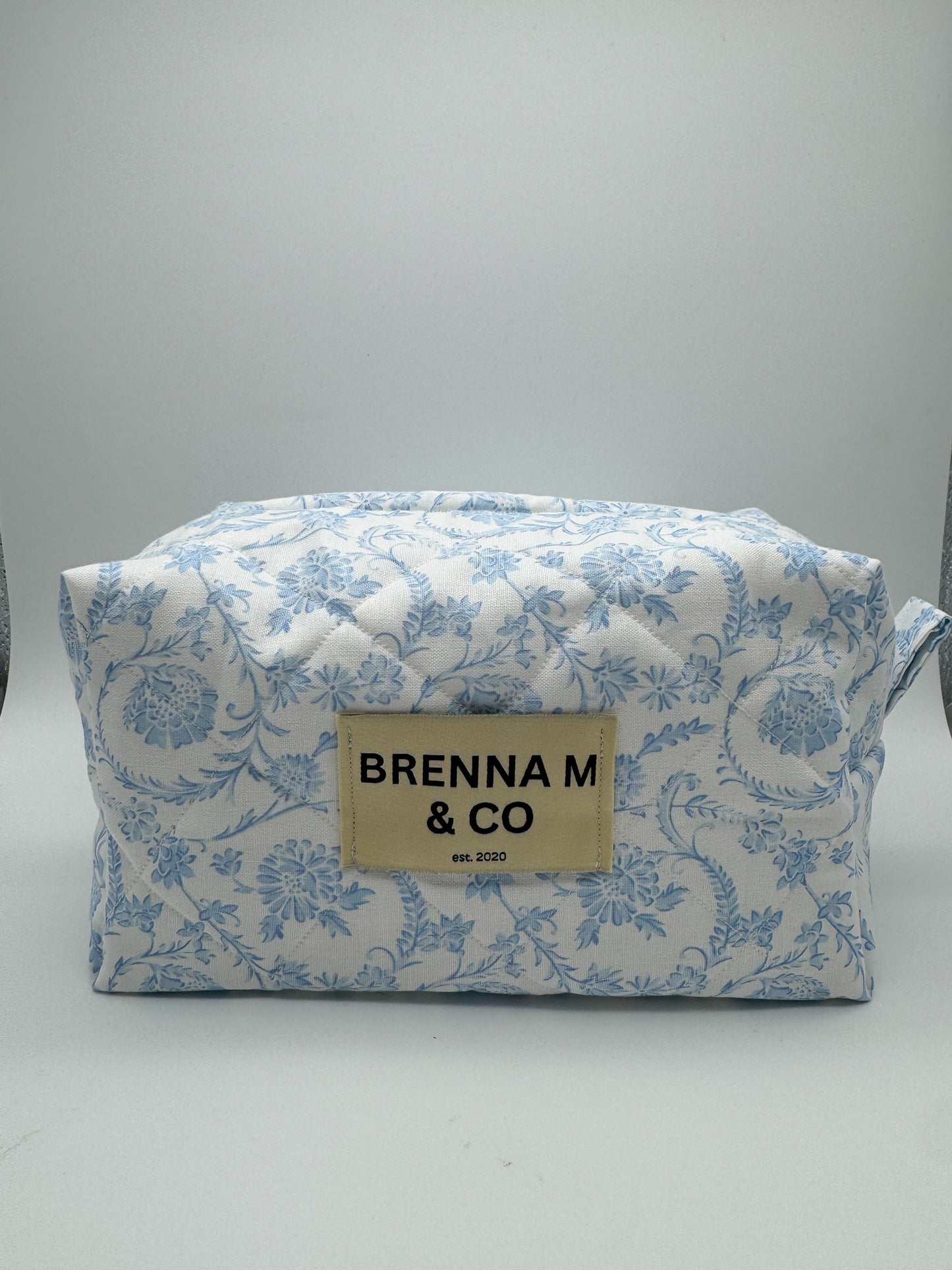 Vintage Blue Quilted Pouch
