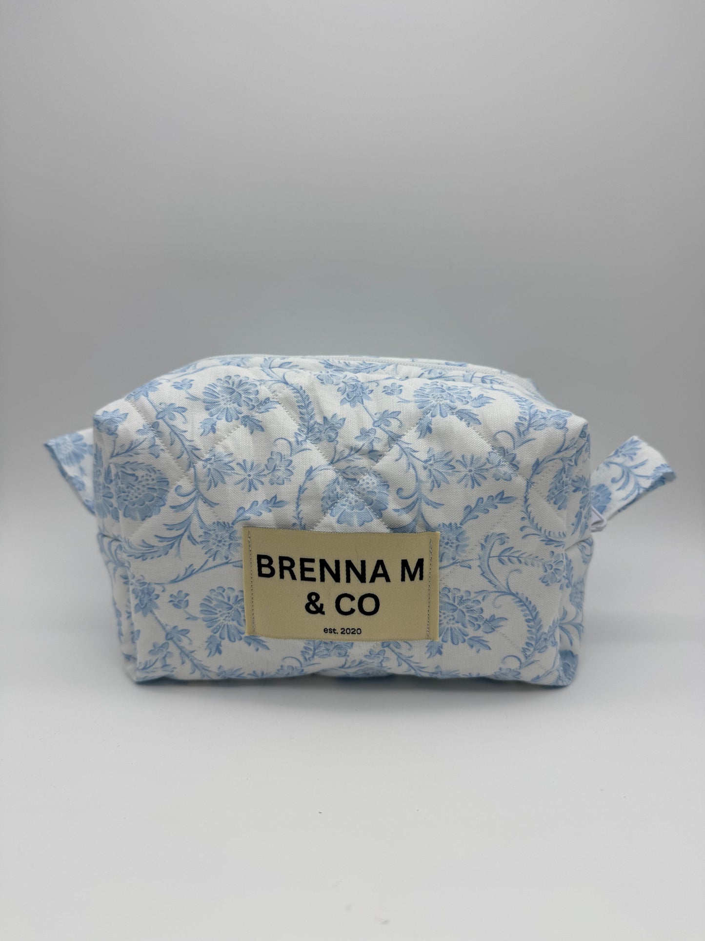 Vintage Blue Quilted Pouch