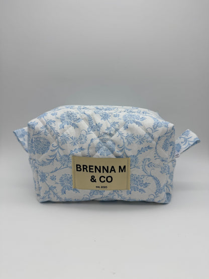 Vintage Blue Quilted Pouch