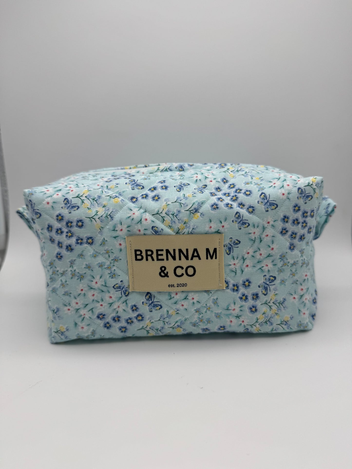 Blue Butterfly Quilted Pouch