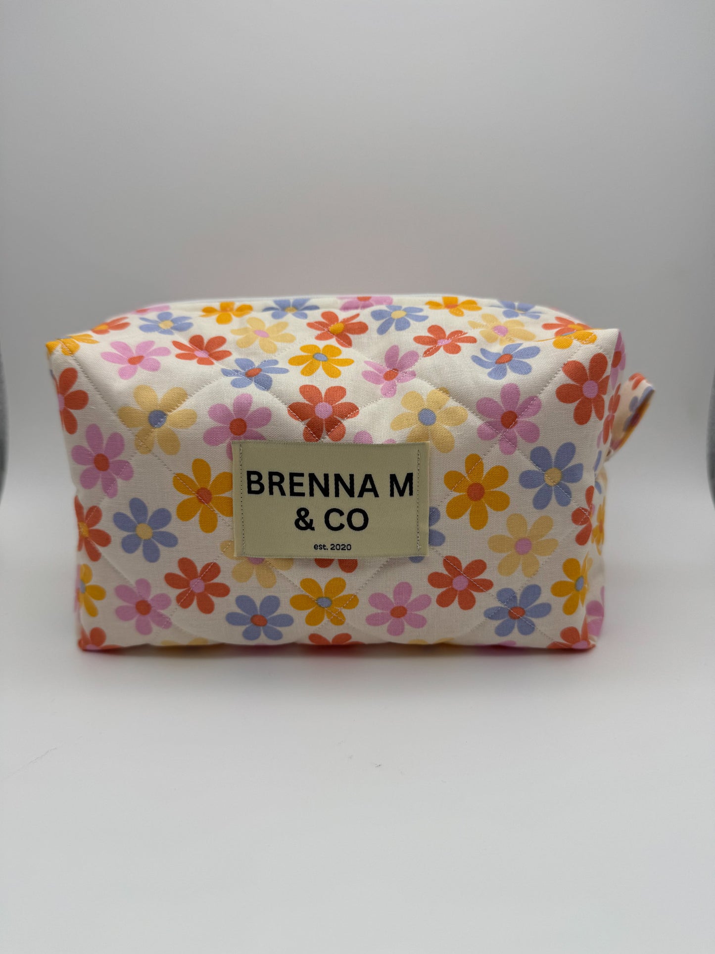 Vibrant Floral Quilted Pouch