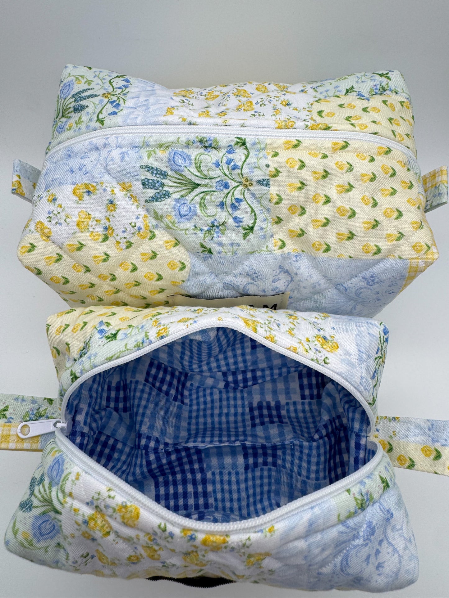 Yellow & Blue Picnic Quilted Pouch