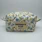 Yellow & Blue Poppy Quilted Makeup Bag
