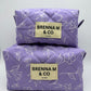 Purple & White Flowers Quilted Pouch