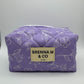 Purple & White Flowers Quilted Pouch