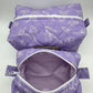 Purple & White Flowers Quilted Pouch