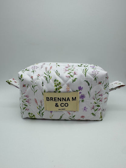 Wildflower Quilted Makeup Bag