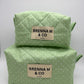 Green & White Polka Dot Quilted Pouch