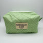 Green & White Polka Dot Quilted Pouch