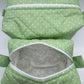 Green & White Polka Dot Quilted Pouch