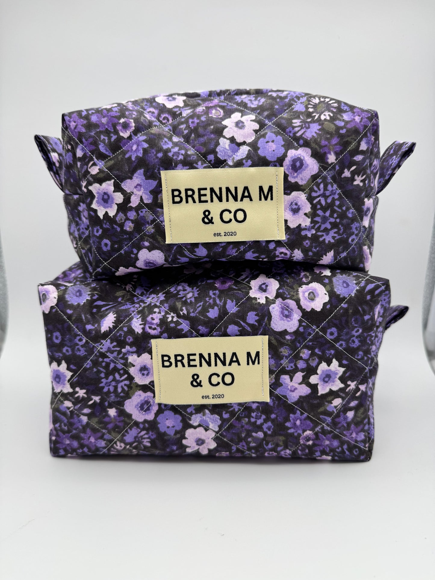 Purple Floral Quilted Pouch