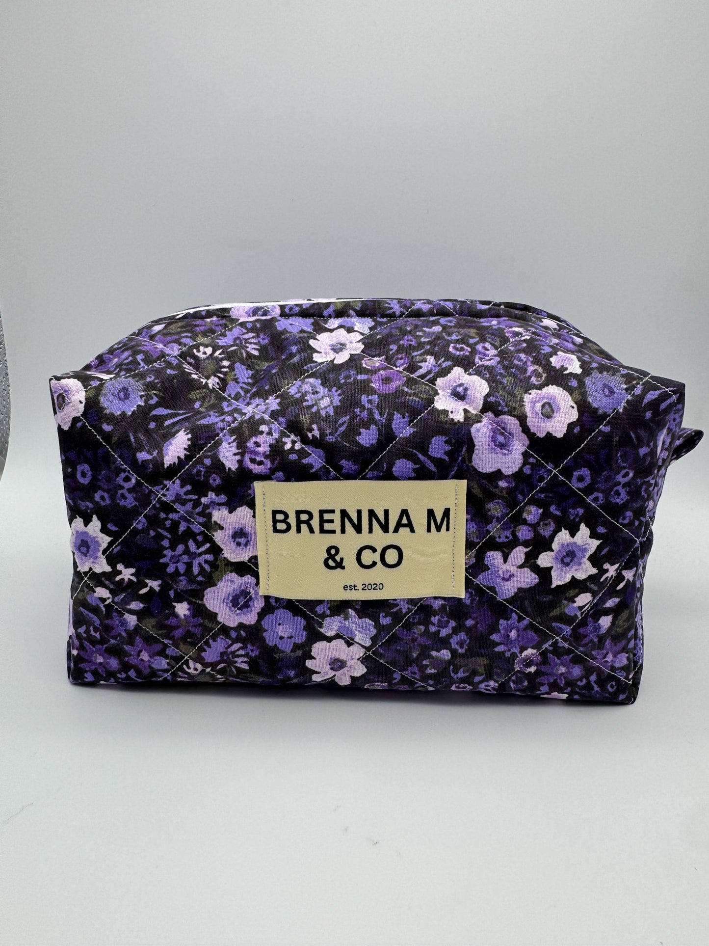 Purple Floral Quilted Pouch