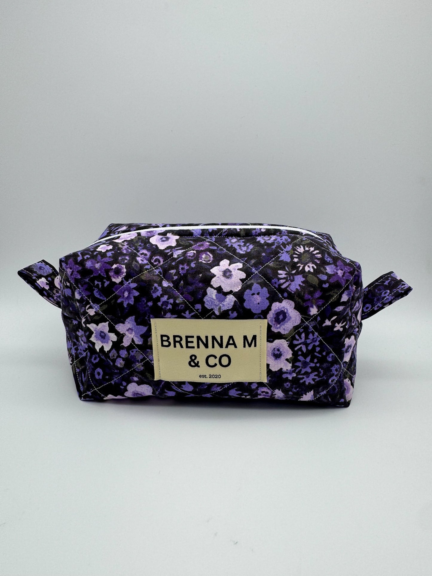 Purple Floral Quilted Pouch