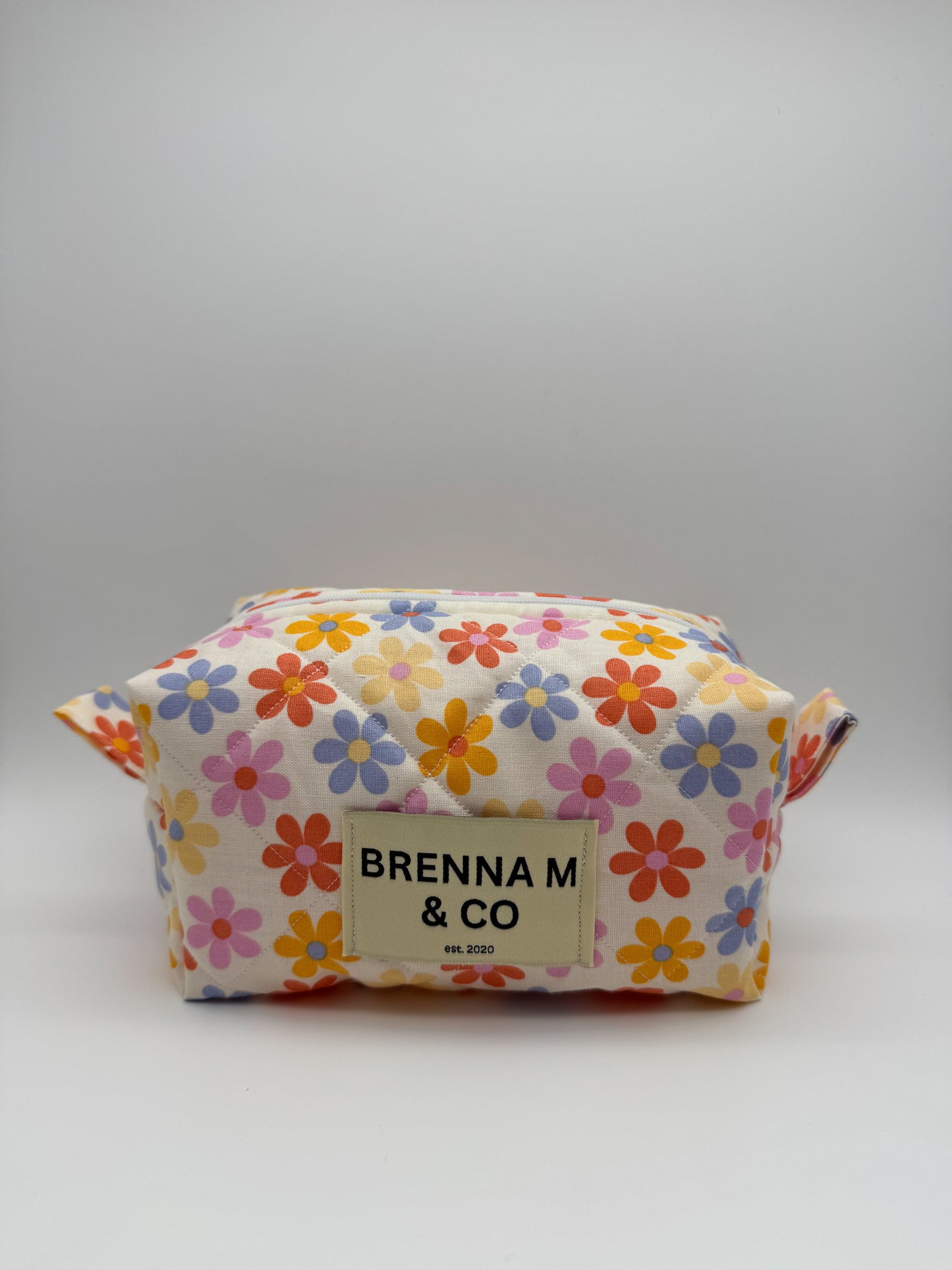 Vibrant Floral Quilted Pouch