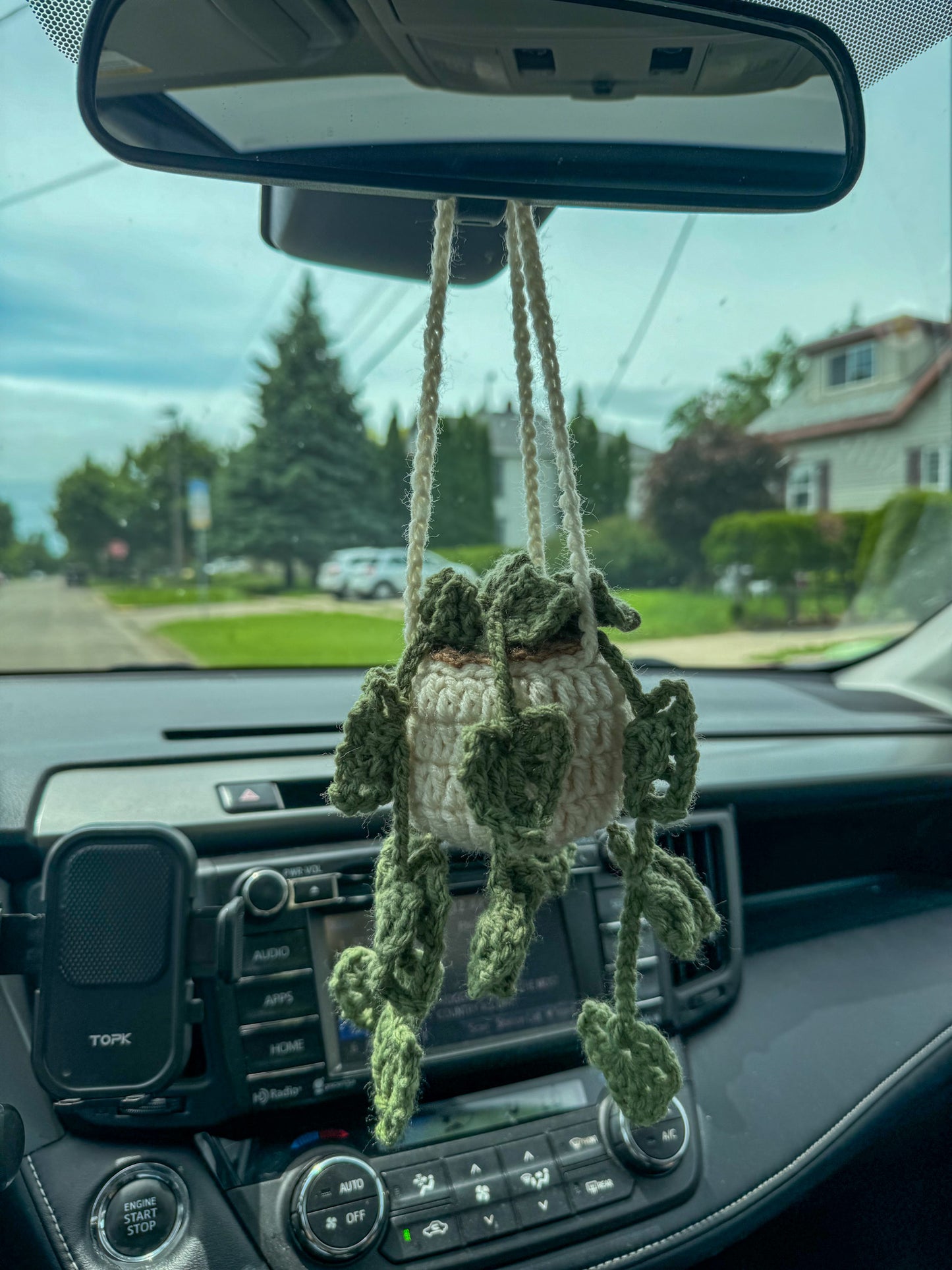 Crochet Cream Hanging Plant