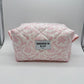 Vintage Pink Quilted Makeup Bag