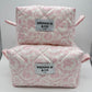 Vintage Pink Quilted Makeup Bag