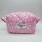Pink & White Daisy Quilted Makeup Bag