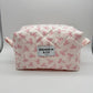 Pink Bow Quilted Makeup Bag