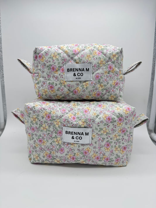 Floral Daydream Quilted Makeup Bag