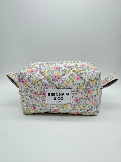 Floral Daydream Quilted Makeup Bag