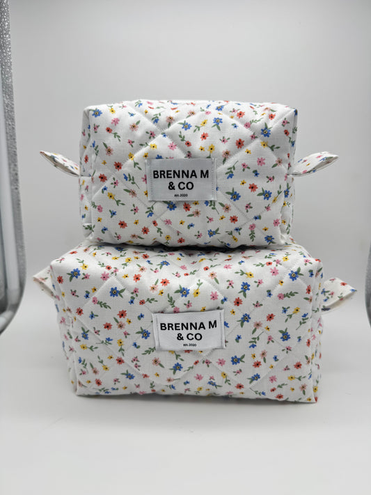 Ditsy Floral Quilted Makeup Bag