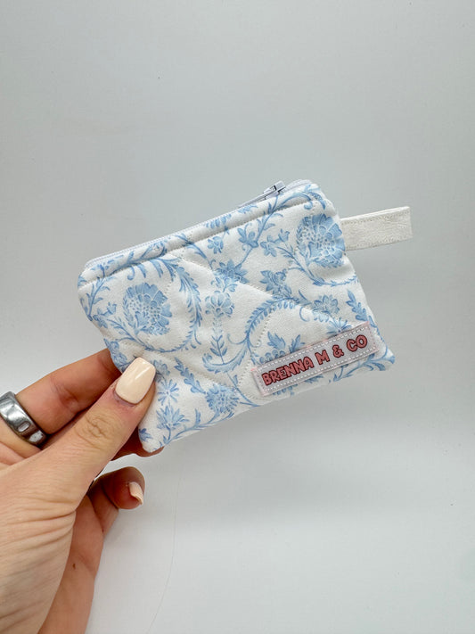 Vintage Blue Mini Keychain Pouch