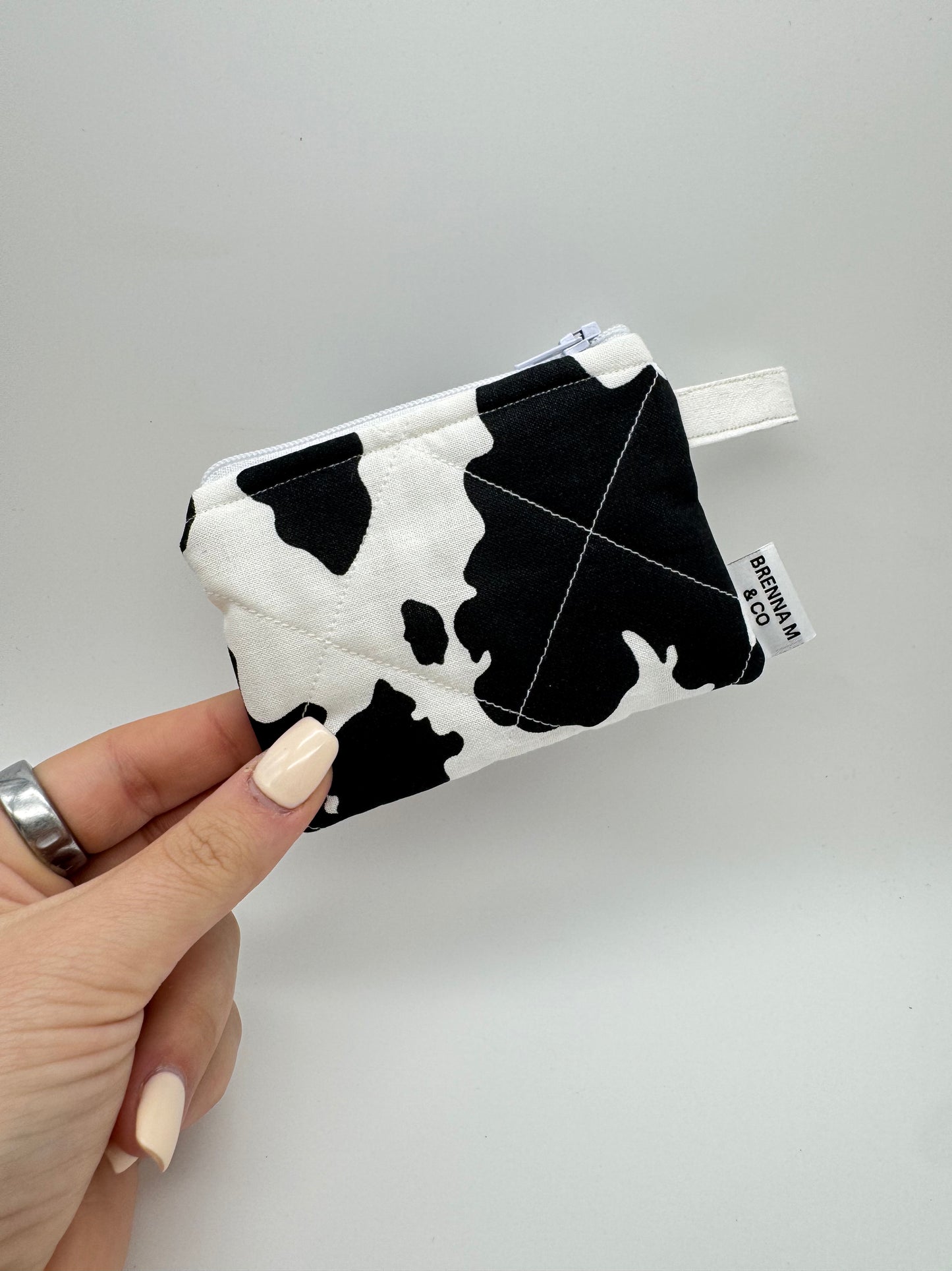 Cow Print Mini Keychain Pouch