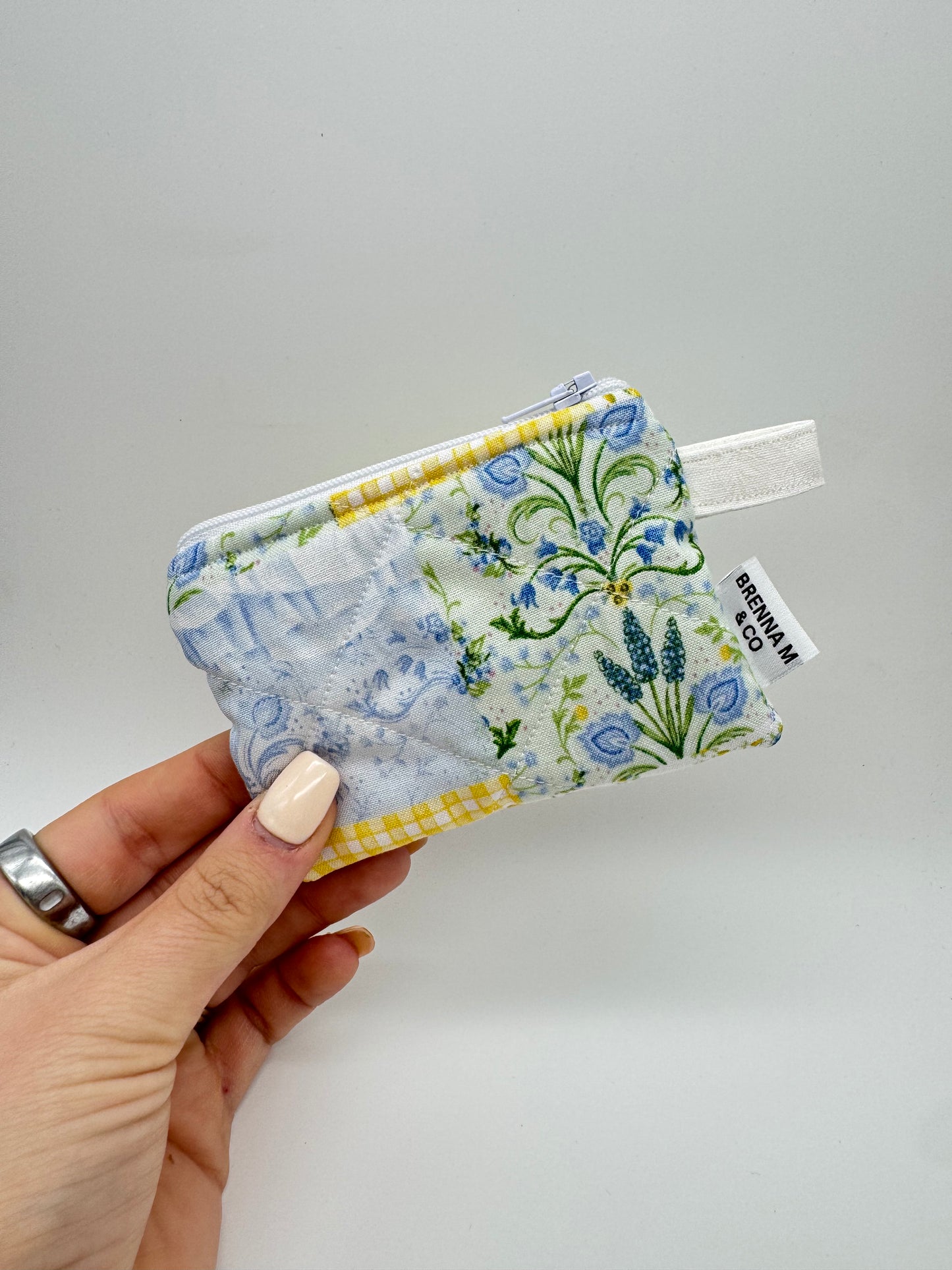 Yellow & Blue Picnic Mini Keychain Pouch