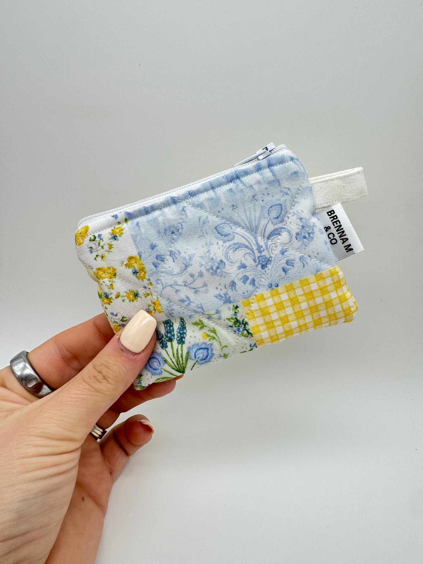 Yellow & Blue Picnic Mini Keychain Pouch