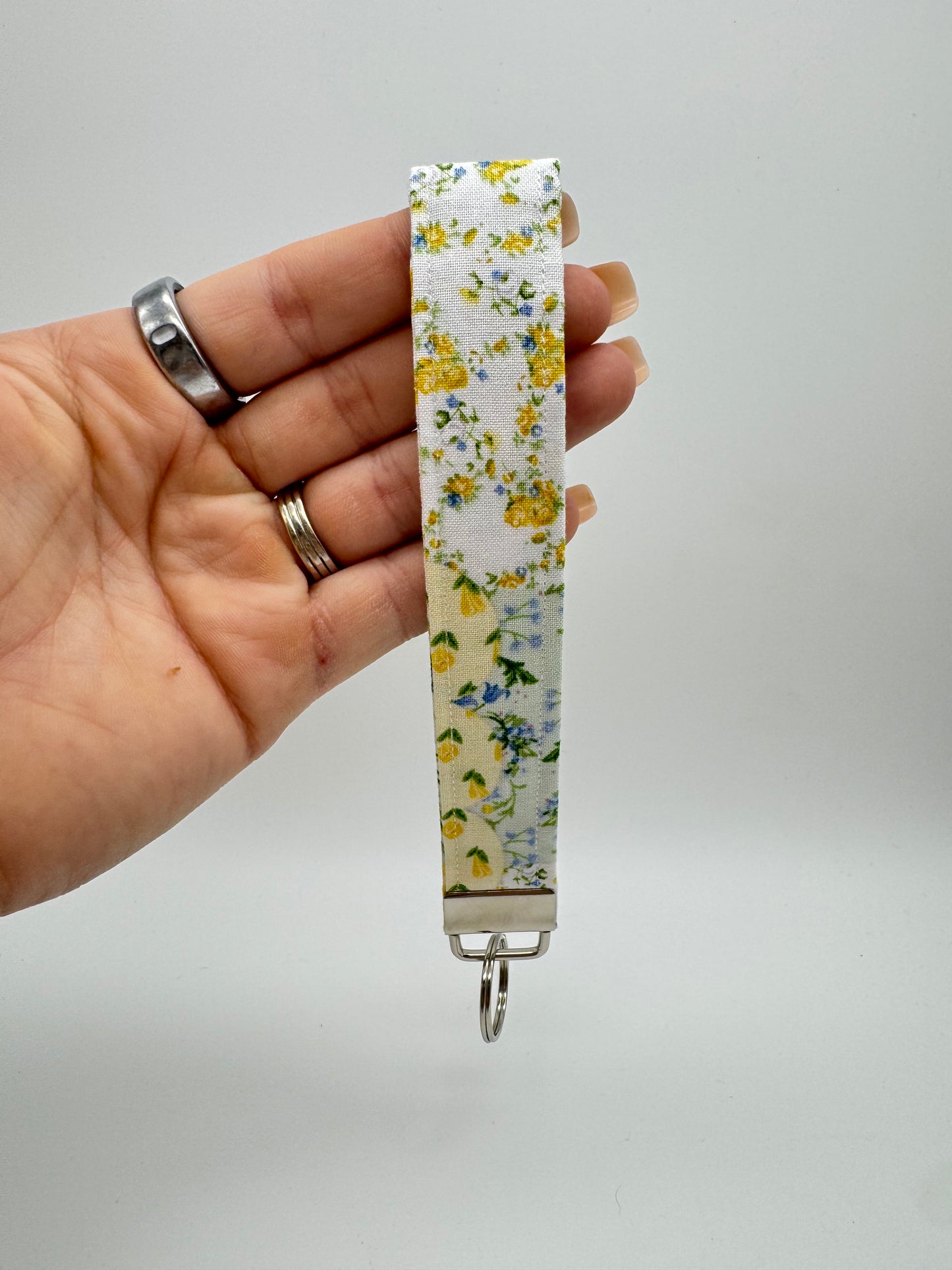 Yellow & Blue Picnic Keychain Wristlet