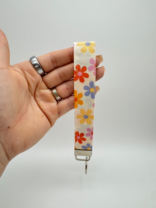 Vibrant Floral Keychain Wristlet