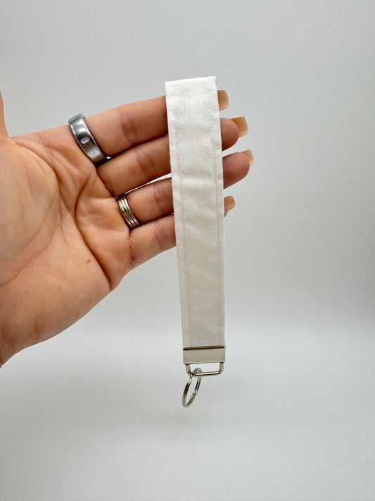 White Leaf Keychain Wristlet