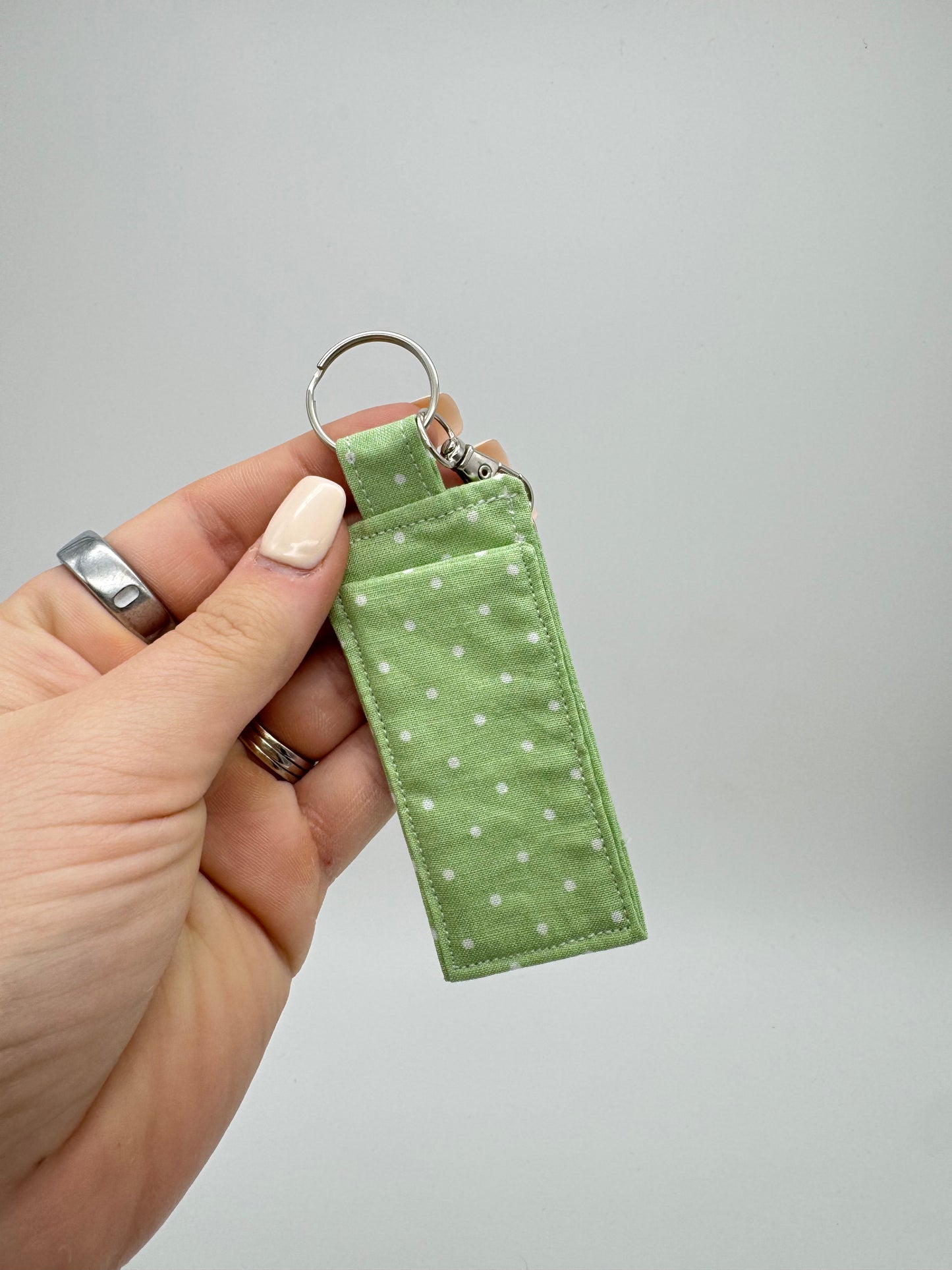 Green & White Polka Dot Lip Balm Holder