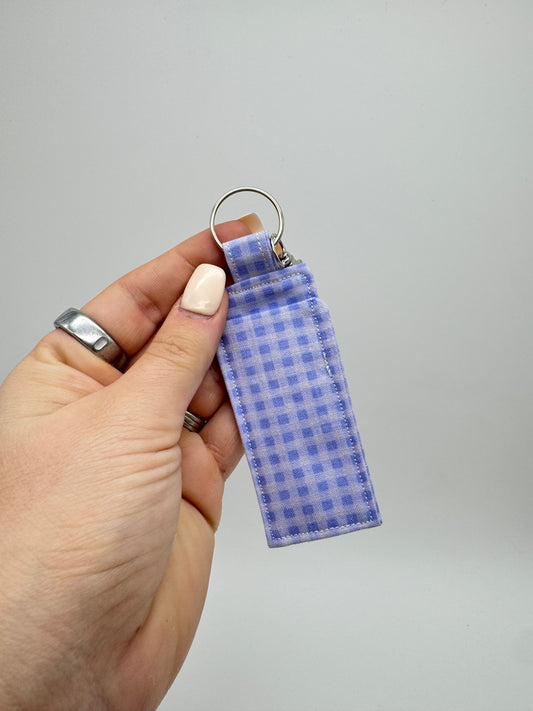 Purple & Blue Gingham Lip Balm Holder