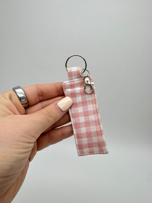 Pink Gingham Lip Balm Holder