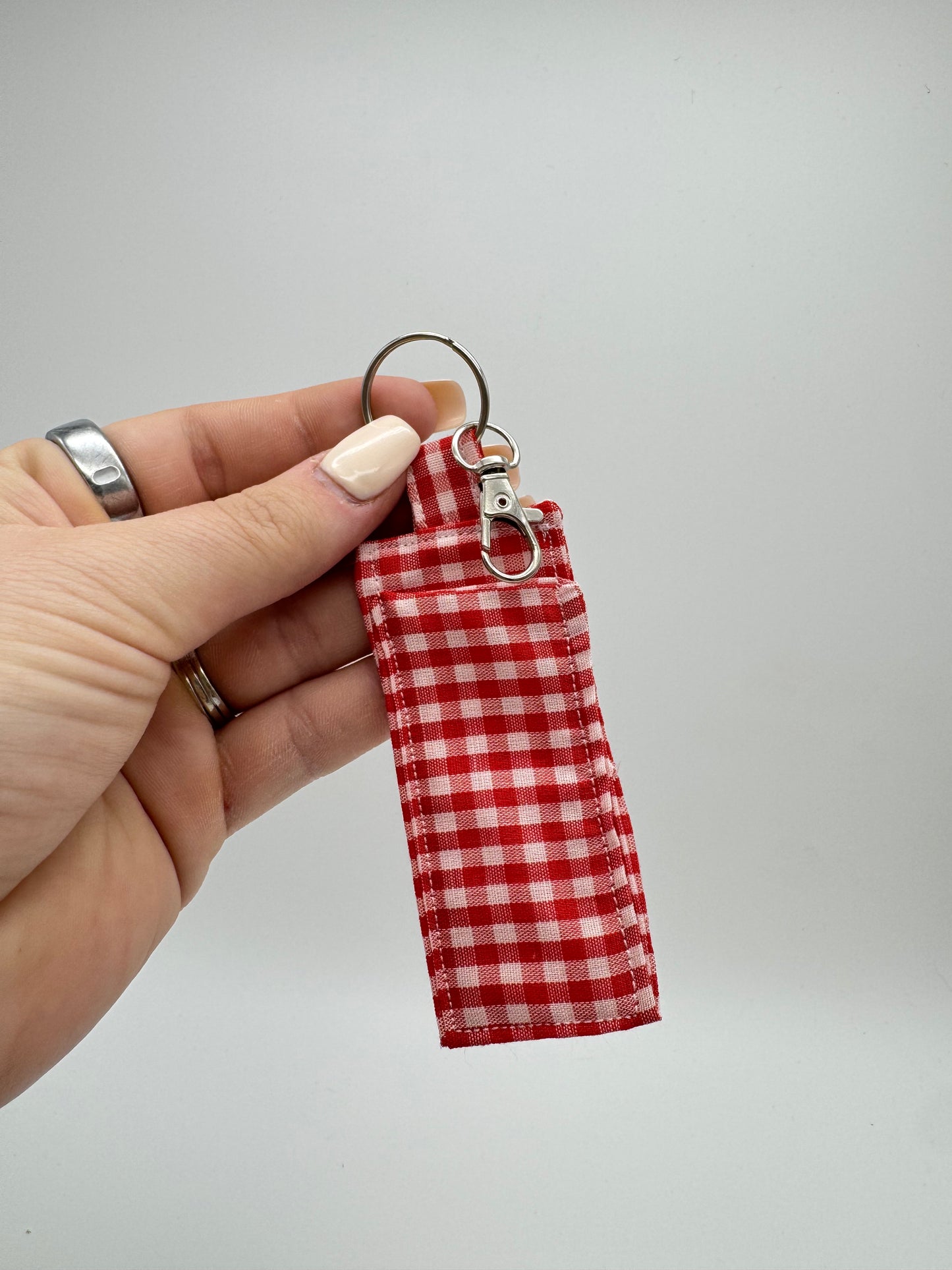 Red Gingham Lip Balm Holder