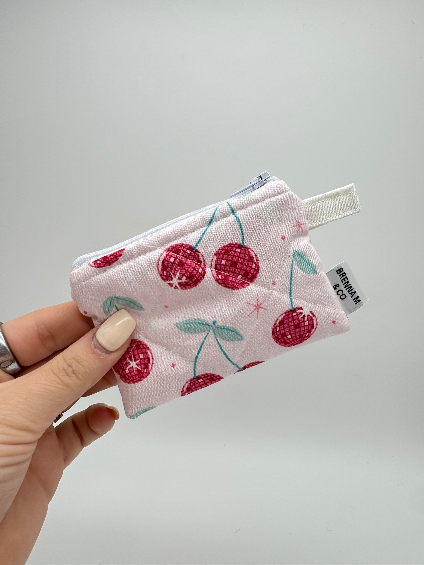 Disco Cherry Mini Keychain Pouch