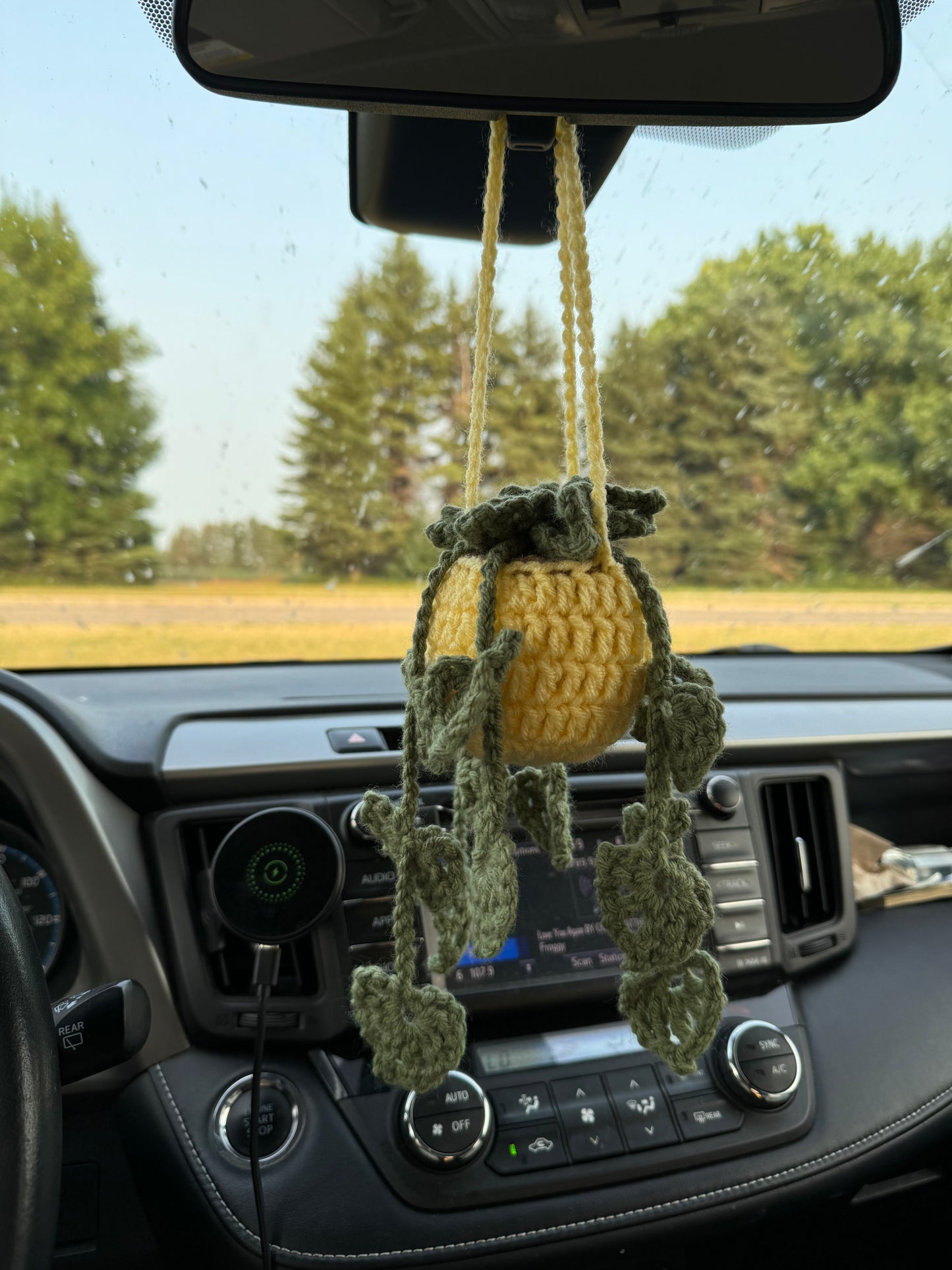 Crochet Yellow Hanging Plant