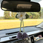 Crochet Purple Lily and Daisy Car Charm