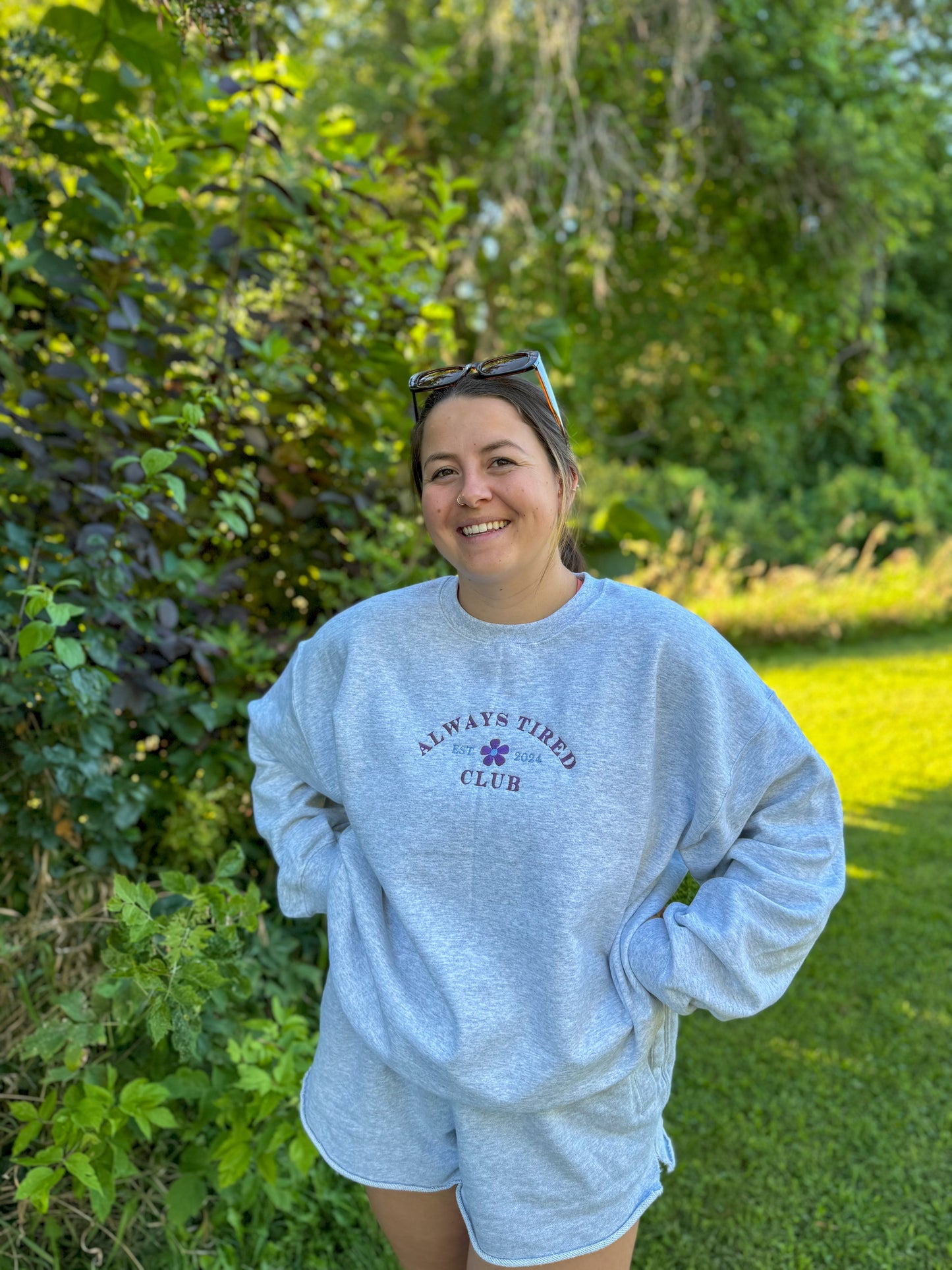 Always Tired Embroidered Crewneck