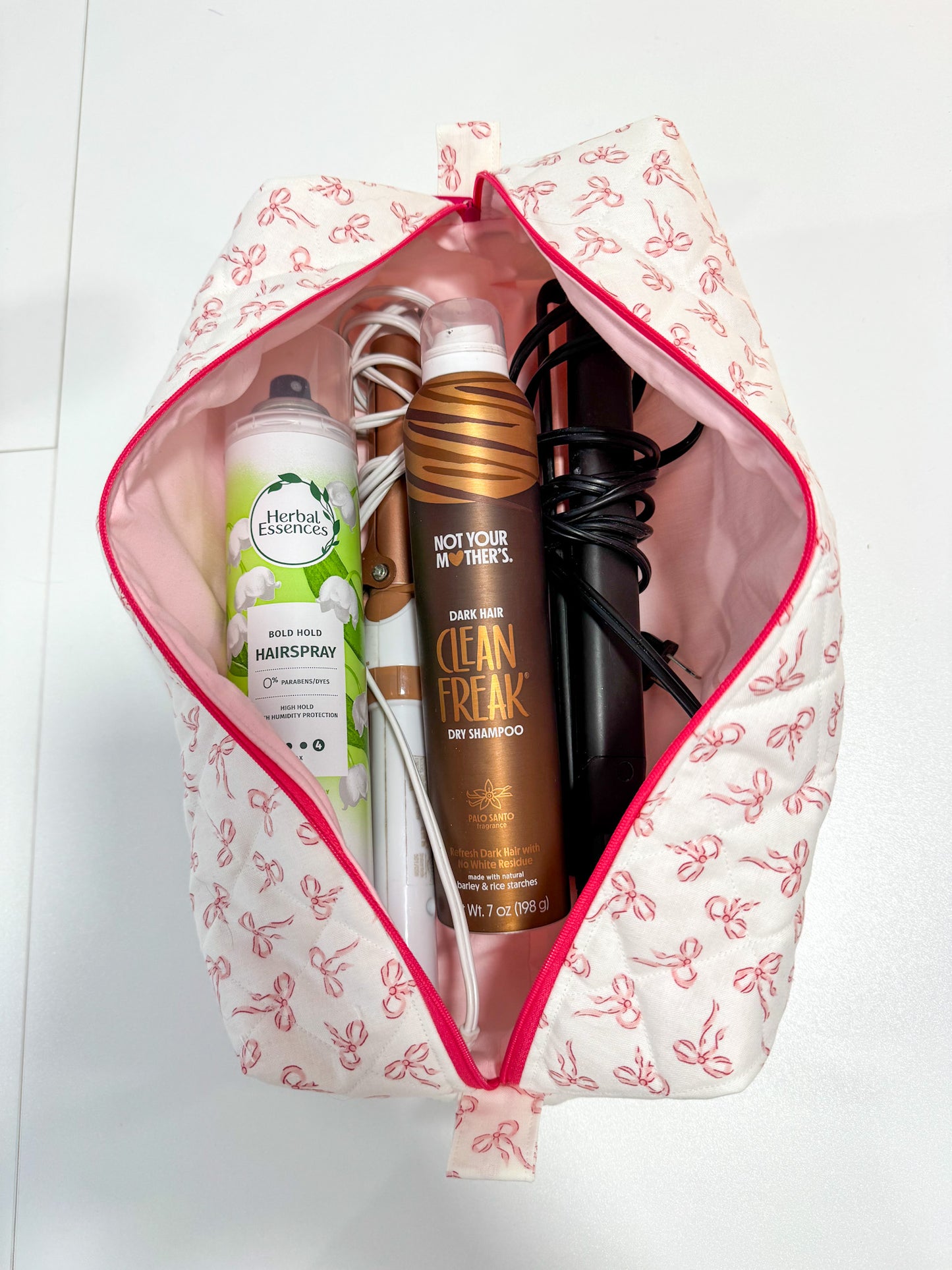 Mini Pink Bows Hot Tools Bag