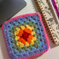 Rainbow Crochet Zipper Pouch