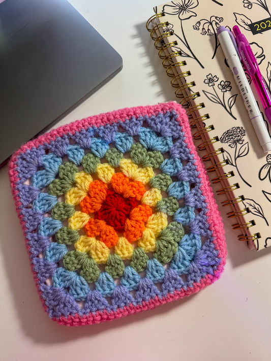 Rainbow Crochet Zipper Pouch